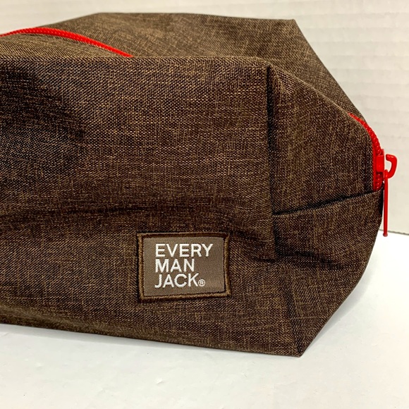 Every Man Jack | Brown Canvas Zipper Travel Bag With Handle | Toiletry Hike Bag - Picture 7 of 7
